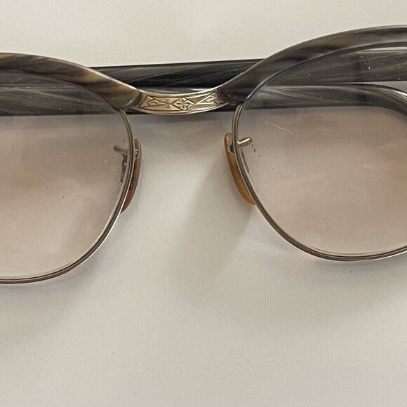 Vintage 50's Cat Eye Rhinestone FRAMES ONLY S/C 1/10 12k Gold Filled Glasses USA - Picture 4 of 16